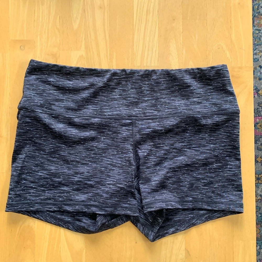 Black/Gray Power High Rise compression shorts